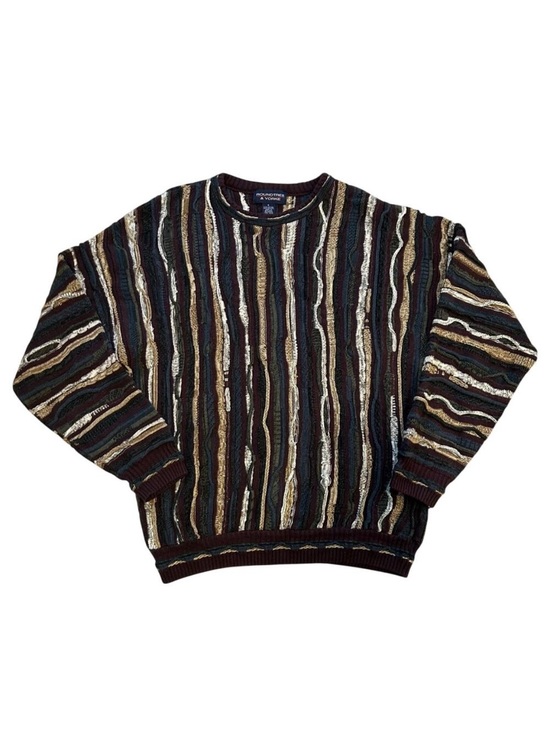 Roundtree & Yorke Other - Vintage 90s Earth Tone 3D Textured Knit Coogi Style Sweater Professor Core Large
